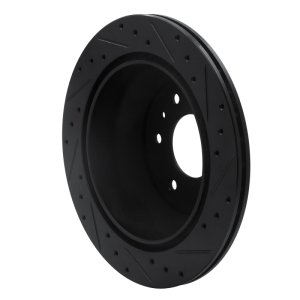 Buick Rainier Brake Rotor (1) - Rear Left - R1 Concepts - Drilled & Slotted - Black - `02-`09